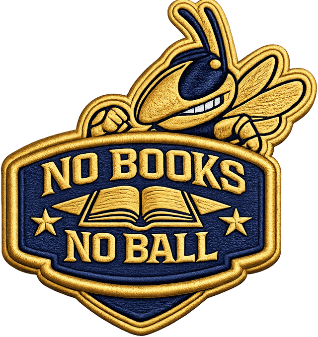 No Books, No Ball shield